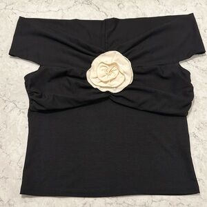 Reformation Emerald Knit Top in Black Size M